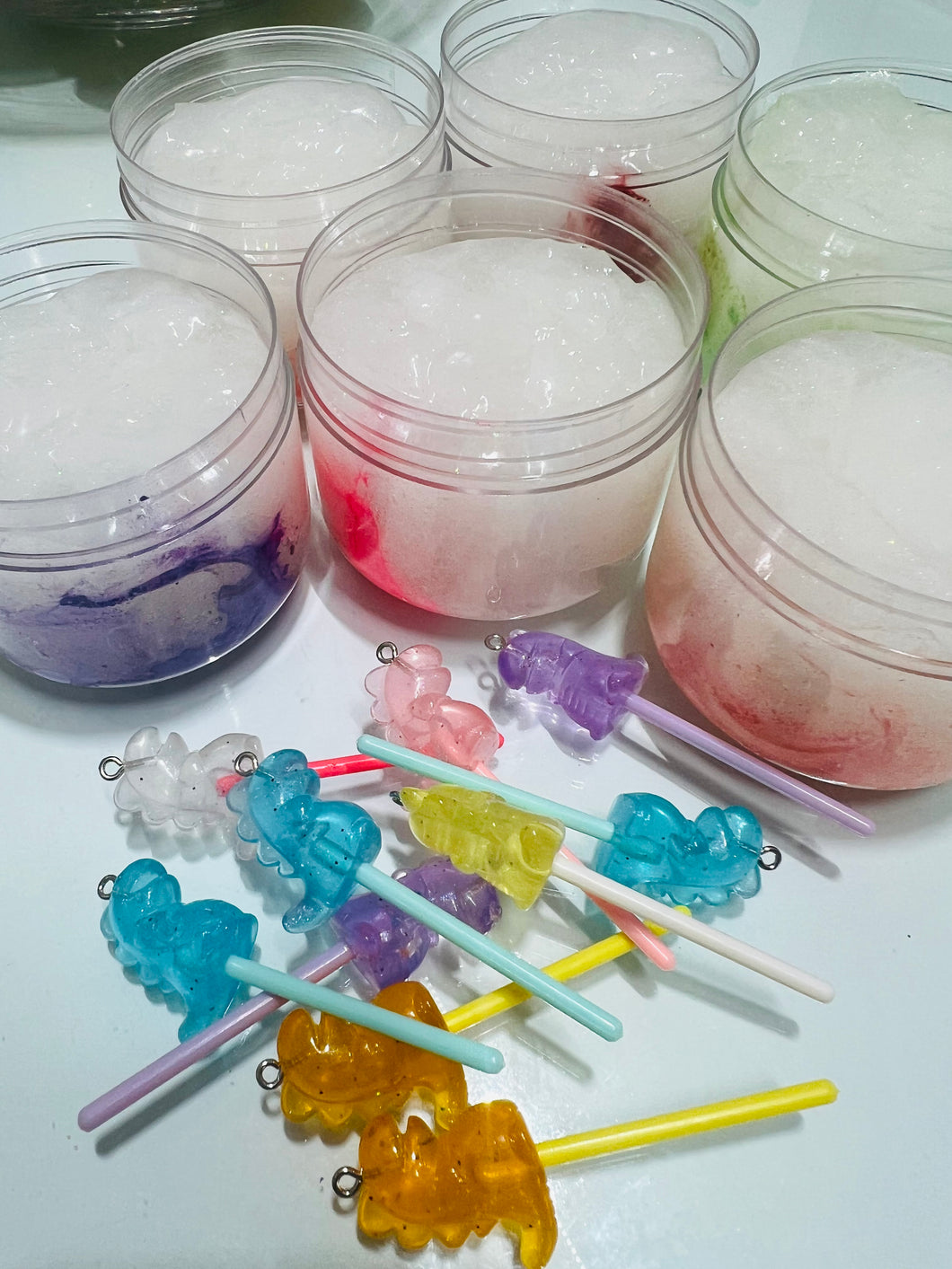 Dino Lolly- Clear slime